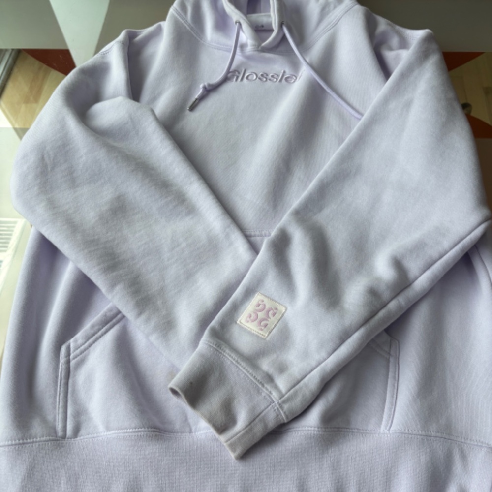 Glossier Embroidered Lavender Hoodie